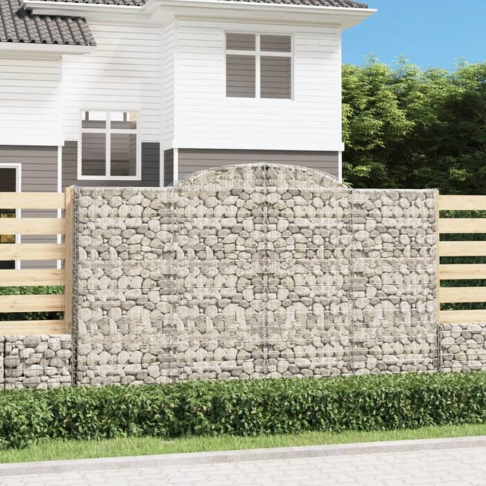 Paniers à gabions arqués 3 pcs 300x50x180/200 cm fer galvanisé – Image 1