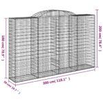 Paniers à gabions arqués 5 pcs 300x50x180/200 cm fer galvanisé – Image 4