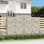 Paniers à gabions arqués 5 pcs 300x50x180/200 cm fer galvanisé
