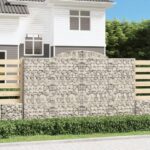 Paniers à gabions arqués 11 pcs 300x50x180/200 cm fer galvanisé