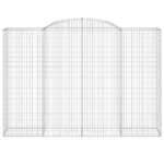 Paniers à gabions arqués 3 pcs 300x50x200/220 cm fer galvanisé – Image 2