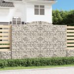 Paniers à gabions arqués 5 pcs 300x50x200/220 cm fer galvanisé