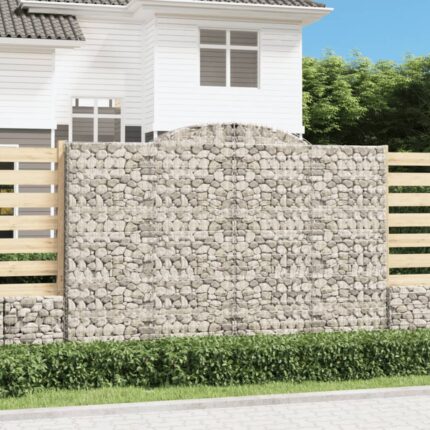 Paniers à gabions arqués 11 pcs 300x50x200/220 cm Fer galvanisé
