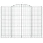 Paniers à gabions arqués 9 pcs 300x50x220/240 cm fer galvanisé – Image 2