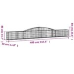 Paniers à gabions arqués 3 pcs 400x30x40/60 cm Fer galvanisé – Image 4