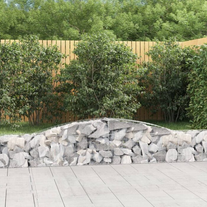 Paniers à gabions arqués 3 pcs 400x30x40/60 cm Fer galvanisé – Image 1