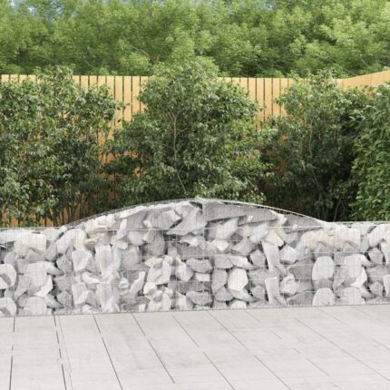 Paniers à gabions arqués 3 pcs 400x30x60/80 cm Fer galvanisé