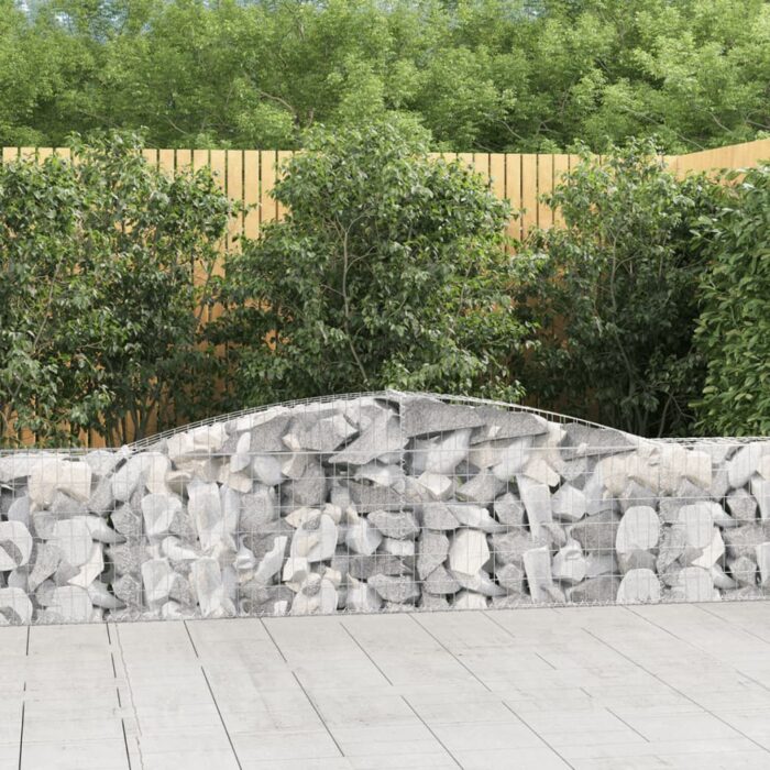 Paniers à gabions arqués 5 pcs 400x30x60/80 cm Fer galvanisé – Image 1