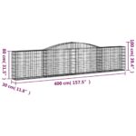 Paniers à gabions arqués 3 pcs 400x30x80/100 cm Fer galvanisé – Image 4