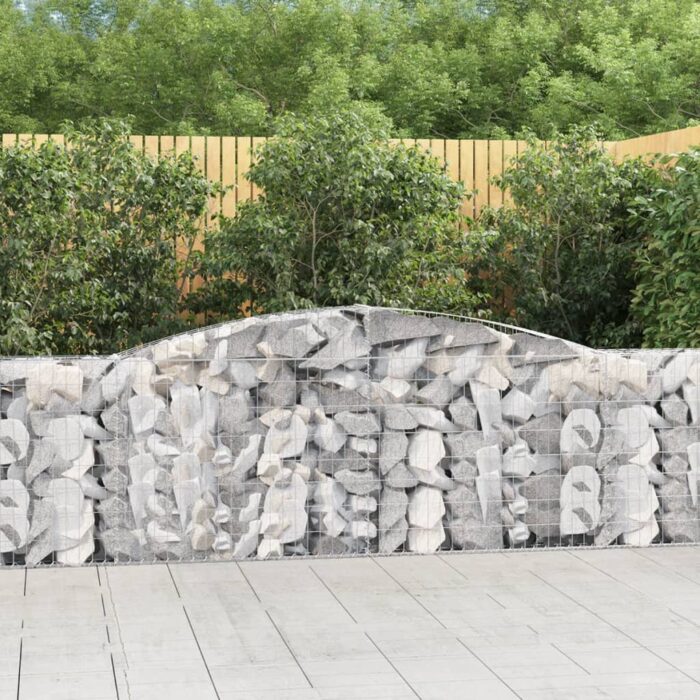 Paniers à gabions arqués 3 pcs 400x30x80/100 cm Fer galvanisé – Image 1