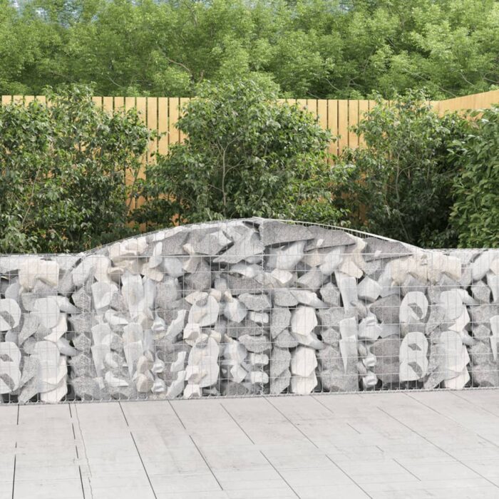 Paniers à gabions arqués 5 pcs 400x30x80/100 cm Fer galvanisé – Image 1