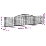 Paniers à gabions arqués 9 pcs 400x30x80/100 cm Fer galvanisé – Image 4