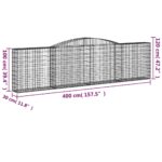 Paniers à gabions arqués 3 pcs 400x30x100/120 cm Fer galvanisé – Image 4