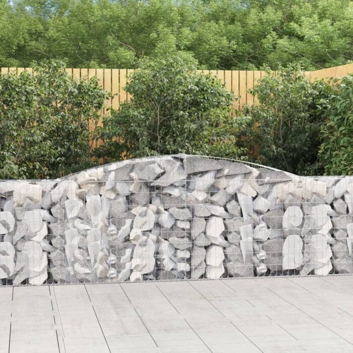 Paniers à gabions arqués 3 pcs 400x30x100/120 cm Fer galvanisé – Image 1