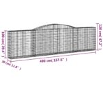 Paniers à gabions arqués 9 pcs 400x30x100/120 cm Fer galvanisé – Image 4