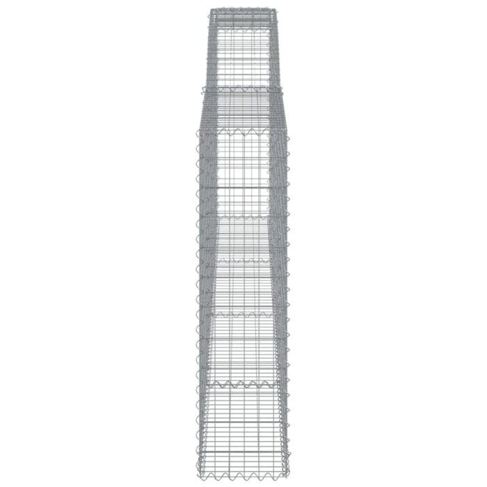 Paniers à gabions arqués 3 pcs 400x30x120/140 cm Fer galvanisé – Image 3