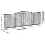 Paniers à gabions arqués 15 pcs 400x30x120/140 cm Fer galvanisé – Image 4