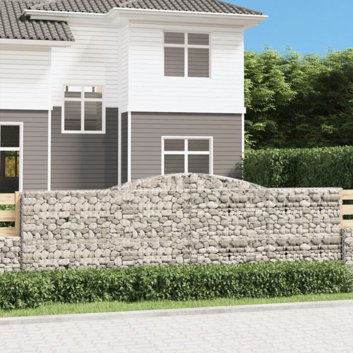 Paniers à gabions arqués 15 pcs 400x30x120/140 cm Fer galvanisé – Image 1