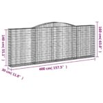 Paniers à gabions arqués 3 pcs 400x30x140/160 cm Fer galvanisé – Image 4