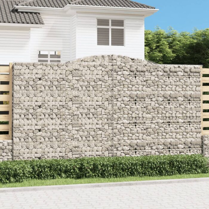 Paniers à gabions arqués 3 pcs 400x30x220/240 cm Fer galvanisé – Image 1