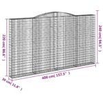 Paniers à gabions arqués 7 pcs 400x30x220/240 cm Fer galvanisé – Image 4