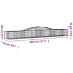 Paniers à gabions arqués 5 pcs 400x50x40/60 cm Fer galvanisé – Image 4