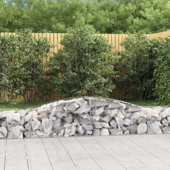 Paniers à gabions arqués 5 pcs 400x50x40/60 cm Fer galvanisé – Image 1
