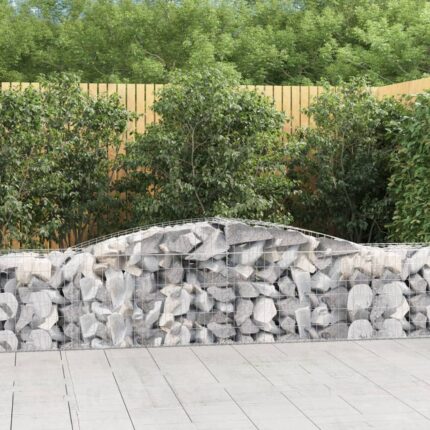 Paniers à gabions arqués 3 pcs 400x50x60/80 cm Fer galvanisé