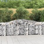 Paniers à gabions arqués 3 pcs 400x50x80/100 cm Fer galvanisé