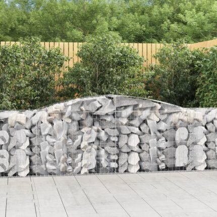 Paniers à gabions arqués 3 pcs 400x50x80/100 cm Fer galvanisé