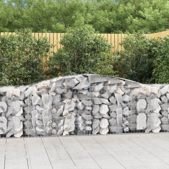 Paniers à gabions arqués 3 pcs 400x50x80/100 cm Fer galvanisé – Image 1