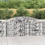 Paniers à gabions arqués 3 pcs 400x50x100/120 cm Fer galvanisé
