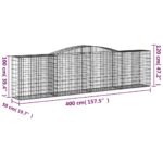 Paniers à gabions arqués 9 pcs 400x50x100/120 cm Fer galvanisé – Image 4