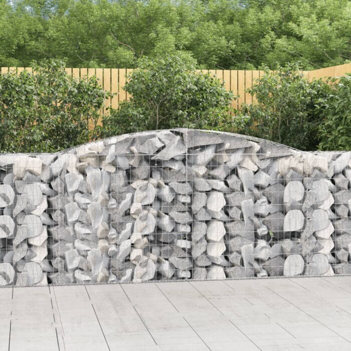Paniers à gabions arqués 9 pcs 400x50x100/120 cm Fer galvanisé – Image 1