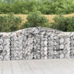 Paniers à gabions arqués 15 pcs 400x50x100/120 cm Fer galvanisé