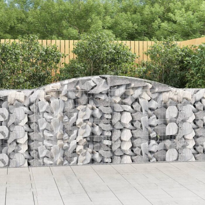 Paniers à gabions arqués 15 pcs 400x50x100/120 cm Fer galvanisé – Image 1