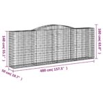 Paniers à gabions arqués 9 pcs 400x50x140/160 cm Fer galvanisé – Image 4