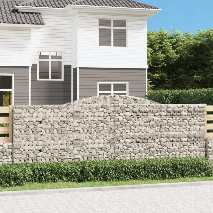 Paniers à gabions arqués 9 pcs 400x50x140/160 cm Fer galvanisé – Image 1