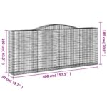 Paniers à gabions arqués 7 pcs 400x50x160/180 cm fer galvanisé – Image 4