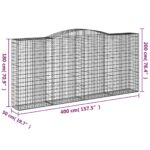 Paniers à gabions arqués 5 pcs 400x50x180/200 cm Fer galvanisé – Image 4