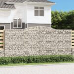 Paniers à gabions arqués 5 pcs 400x50x180/200 cm Fer galvanisé