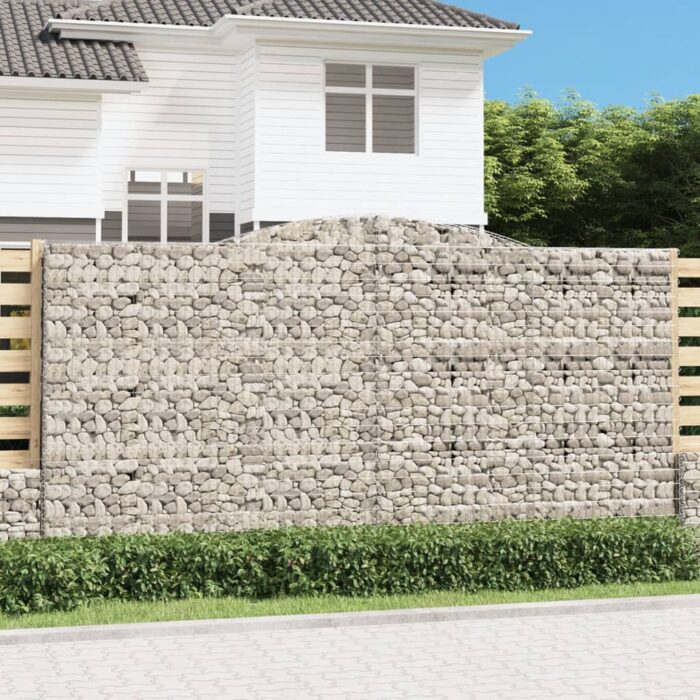 Paniers à gabions arqués 3 pcs 400x50x200/220 cm Fer galvanisé – Image 1