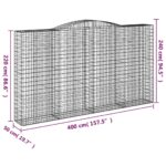 Paniers à gabions arqués 7 pcs 400x50x220/240 cm Fer galvanisé – Image 4