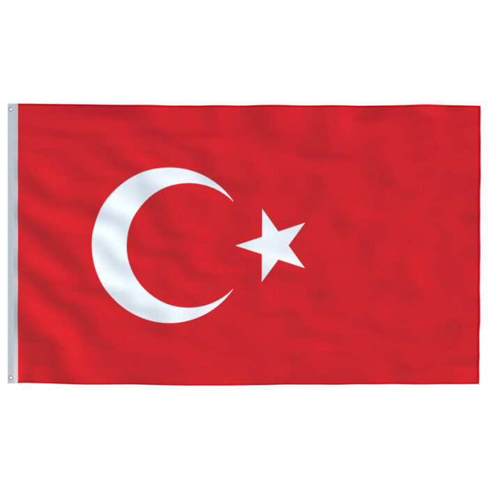 Drapeau de la Turquie et mât 5,55 m Aluminium – Image 2