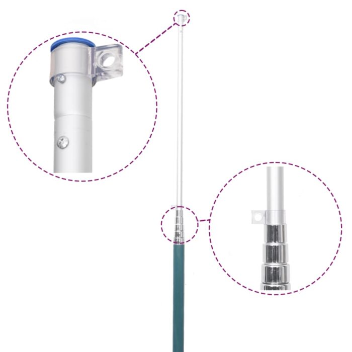 Drapeau de la Turquie et mât 5,55 m Aluminium – Image 3