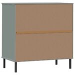Buffet avec 3 tiroirs Gris 77x40x79,5 cm Bois massif OSLO – Image 5