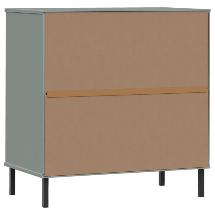 Buffet avec 3 tiroirs Gris 77x40x79,5 cm Bois massif OSLO – Image 5