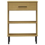 Armoire console avec pieds en métal Marron Bois pin massif OSLO – Image 2