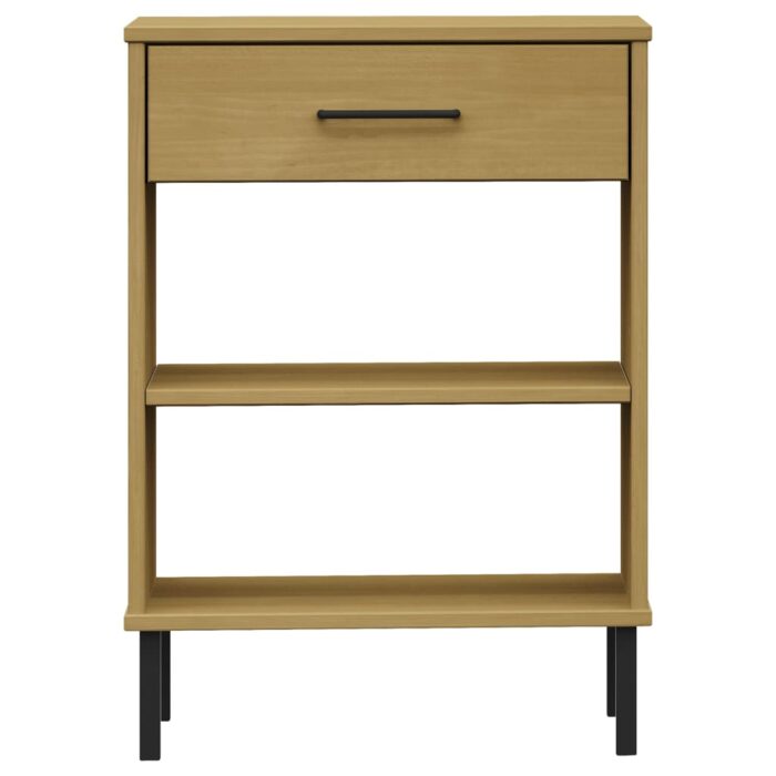 Armoire console avec pieds en métal Marron Bois pin massif OSLO – Image 2
