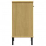 Armoire console avec pieds en métal Marron Bois pin massif OSLO – Image 4